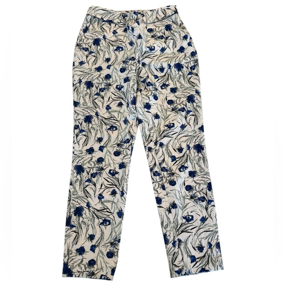 Zara White Floral Trousers Medium - Picture 3 of 10